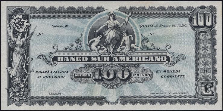 Ecuador P.S254 100 Sucres 1920 (1) 