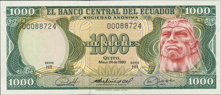 Ecuador P.120b 1000 Sucres 1980 (1) 