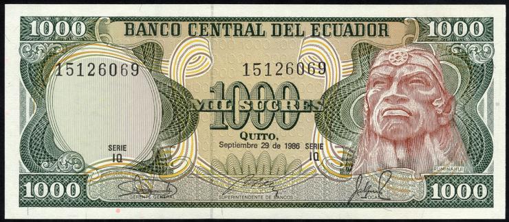 Ecuador P.125a 1000 Sucres 1986 (1) 