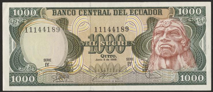 Ecuador P.125b 1000 Sucres 1988 (1) 