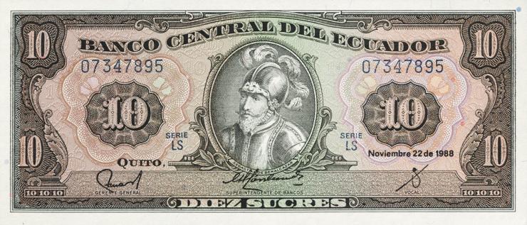 Ecuador P.121 10 Sucres 1988 (1) 