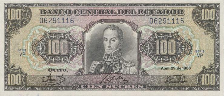Ecuador P.123 100 Sucres 1986 (1) 