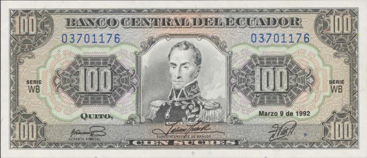 Ecuador P.123Ab 100 Sucres 1992 (1) 