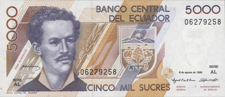 Ecuador P.128b 5000 Sucres 1996 (1) 
