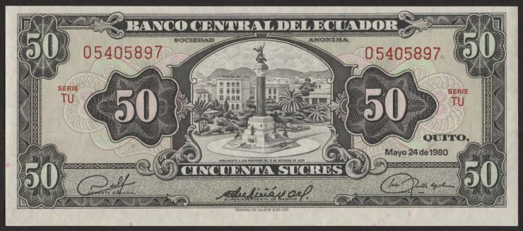 Ecuador P.116e 50 Sucres 1980 (1) 