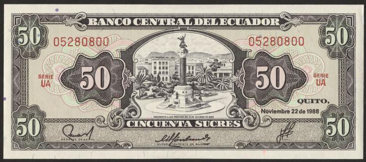 Ecuador P.122 50 Sucres 1988 (1) 