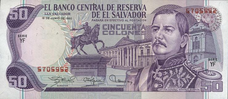 El Salvador P.131b 50 Colones 1980 (1) 