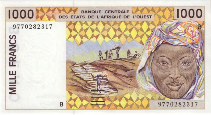 West-Afr.Staaten/West African States P.211Bh 1000 Francs 1997 (1) 