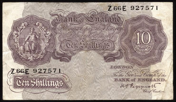 Großbritannien / Great Britain P.366 10 Shillings (1940-48) (3) 