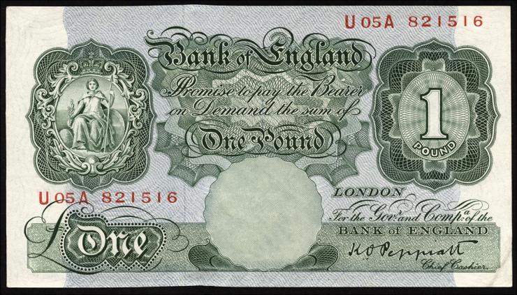 Großbritannien / Great Britain P.369a 1 Pound (1948-60) (1/1-) 