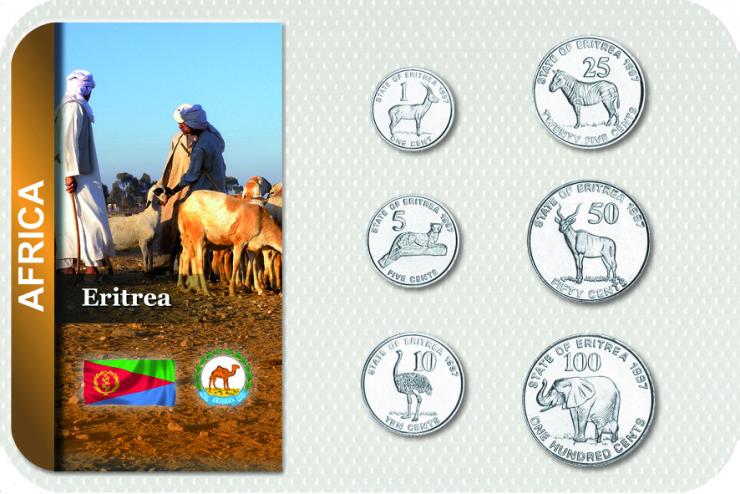 Kursmünzensatz Eritrea / Coin Set Eritrea 