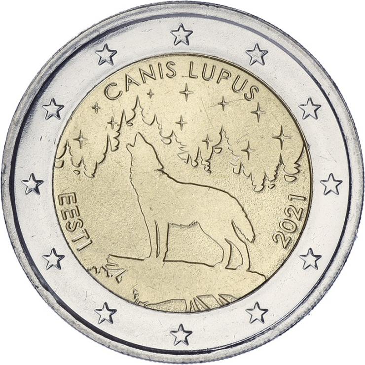 Estland 2 Euro 2021 Canis Lupus 