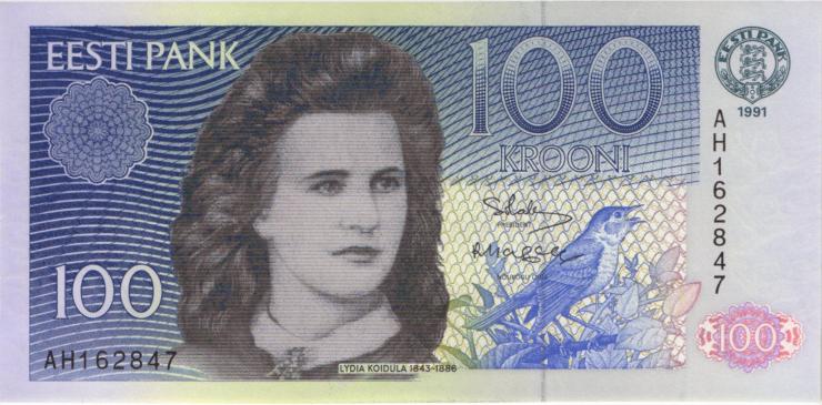 Estland / Estonia P.74a 100 Kronen 1991 (1) 