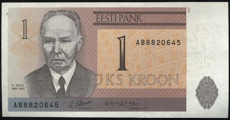 Estland / Estonia P.69a 1 Krone 1992 (1) 