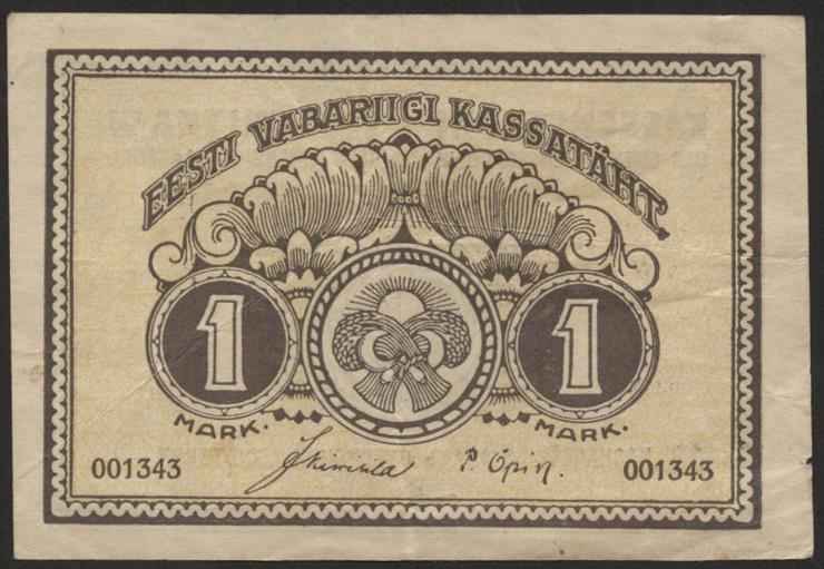 Estland / Estonia P.43 1 Mark 1919 (3) 