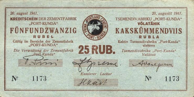 Estland / Estonia ES17a: 25 Rubel 1941 (3) 
