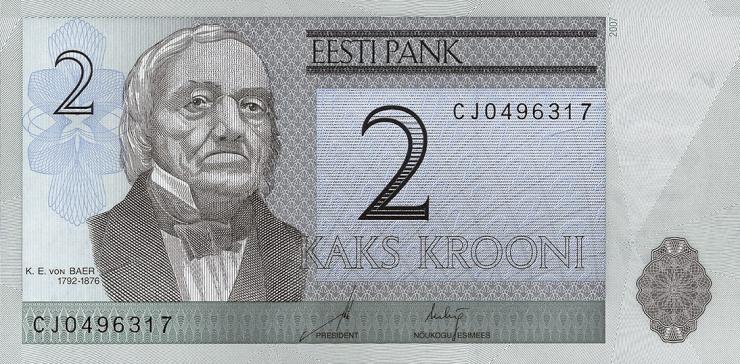 Estland / Estonia P.85b 2 Kronen 2007 (1) 