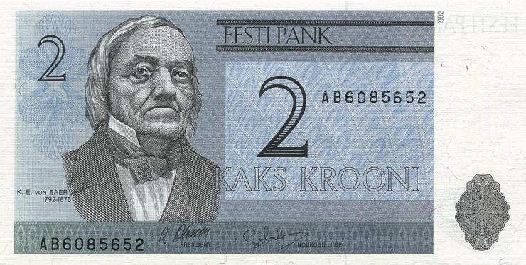Estland / Estonia P.70a 2 Kronen 1992 (1) 