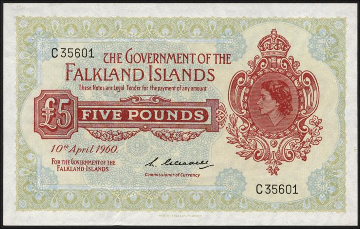 Falkland Inseln P.09a 5 Pounds 1960 (1/1-) 