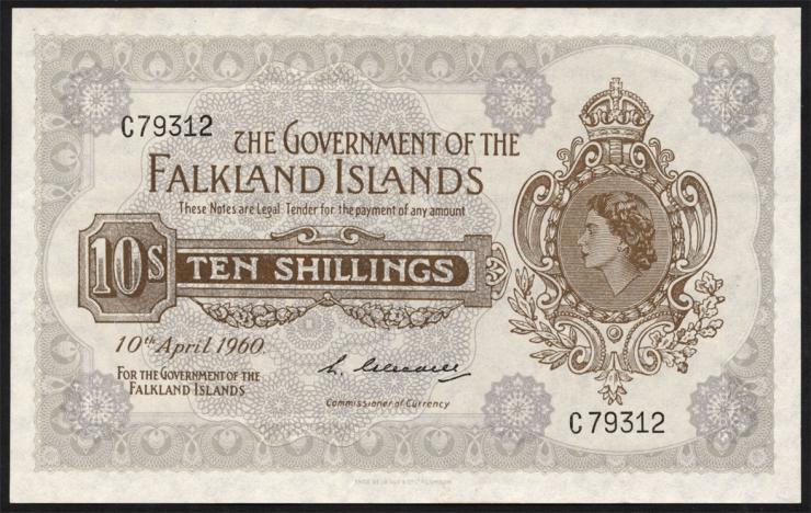 Falkland Inseln P.07a 10 Shillings1960 (1) 
