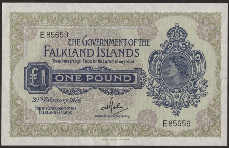 Falkland Inseln P.08b 1 Pound 1974 (1/1-) 
