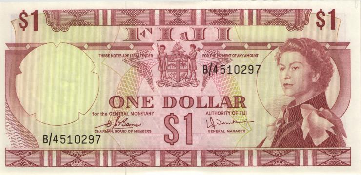 Fiji Inseln / Fiji Islands P.071b 1 Dollar (1974) (1) 