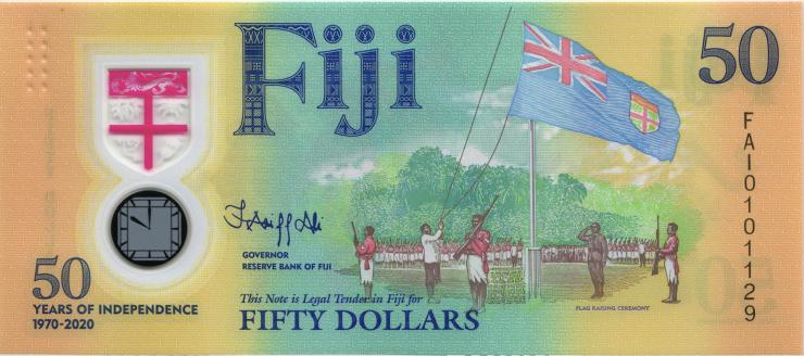 Fiji Inseln / Fiji Islands P.121 50 Dollars 2020 Gedenkbanknote Polymer (1) 