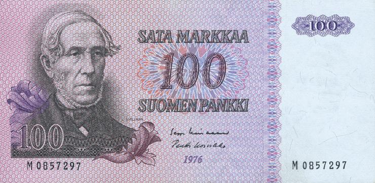 Finnland / Finland P.109 100 Markkaa 1976 Snellman (1) 