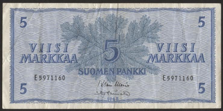 Finnland / Finland P.099 5 Markka 1963 (3) 