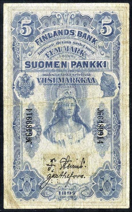 Finnland / Finland P.001 5 Markkaa 1897 (4) 