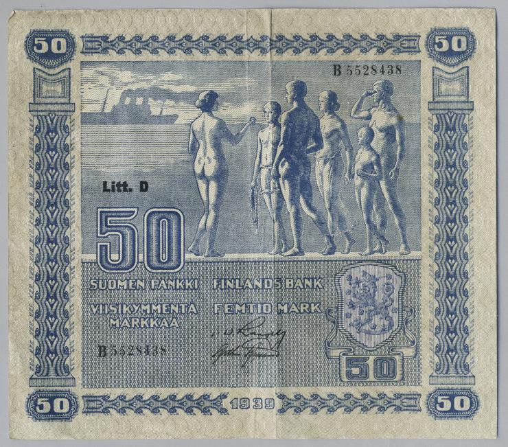 Finnland / Finland P.072 50 Markkaa 1939 (3) 