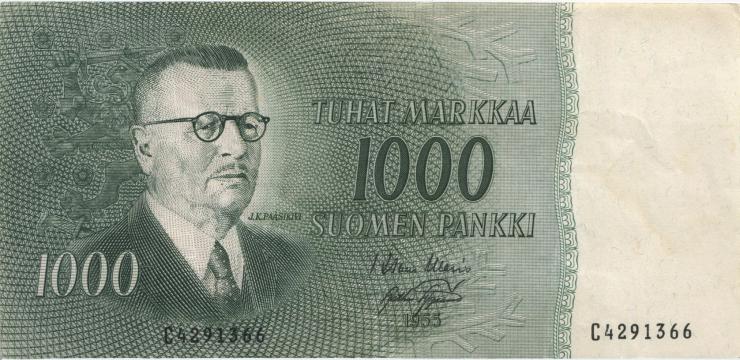 Finnland / Finland P.093 1000 Markkaa 1955 (3) 