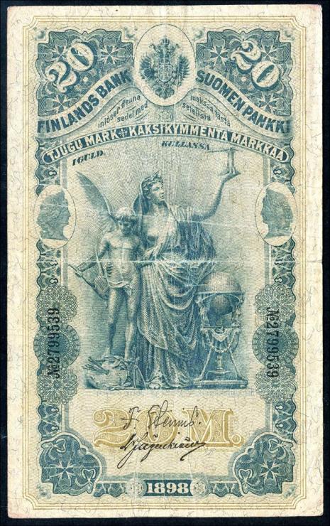 Finnland / Finland P.005a 20 Markkaa 1898 (3/4) 