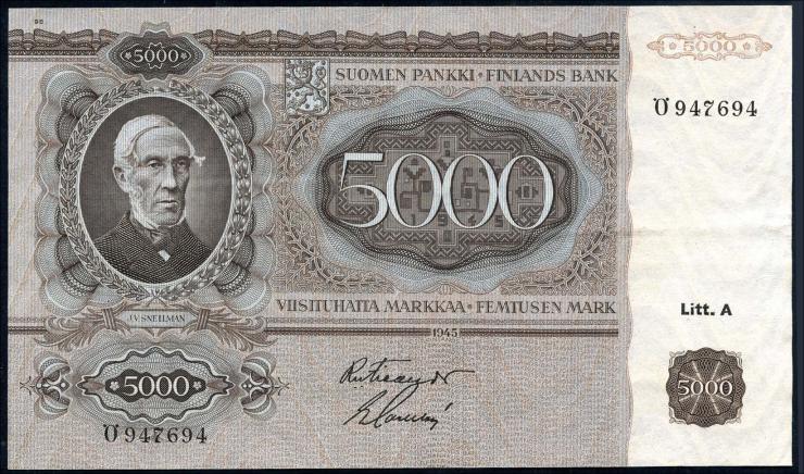 Finnland / Finland P.083 5000 Markkaa 1945 (3+) 