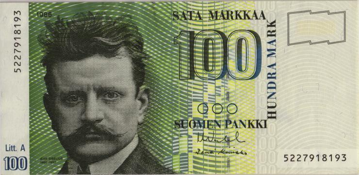 Finnland / Finland P.119 100 Markkaa 1986 (1-) 