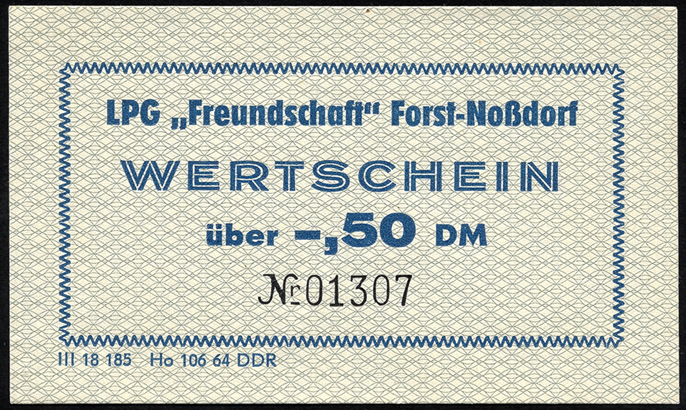 LPG Forst-Noßdorf "Freundschaft" 0,50 DM (1) 
