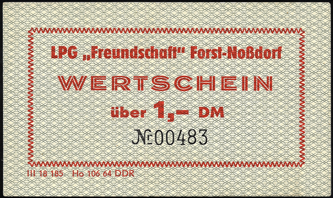 LPG Forst-Noßdorf "Freundschaft" 1 DM (1) 