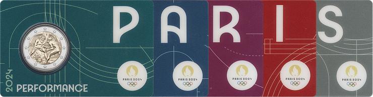 Frankreich 2 Euro 2024 Olympische Spiele Paris 2024 Coincard stgl (BU) 