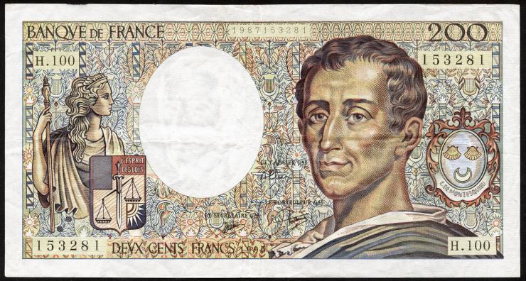 Frankreich / France P.155 200 Francs 1981-1994 (3) 