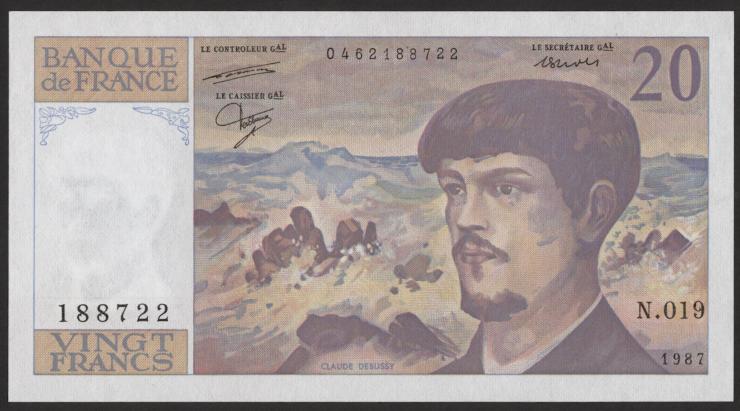 Frankreich / France P.151b 20 Francs 1987 Debussy (1) 