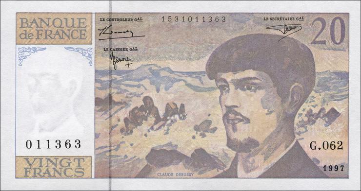 Frankreich / France P.151i 20 Francs 1997 Debussy (1) 