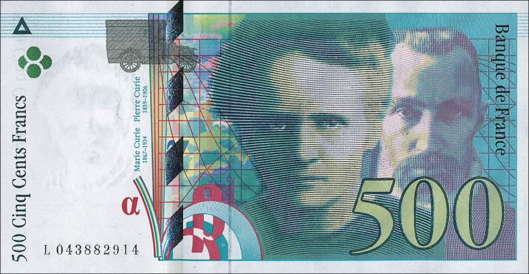 Frankreich / France P.160a 500 Francs 1994 (1/1-) 