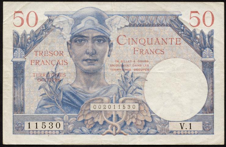 Frankreich / France P.M08 50 Francs (1947) (3+) 