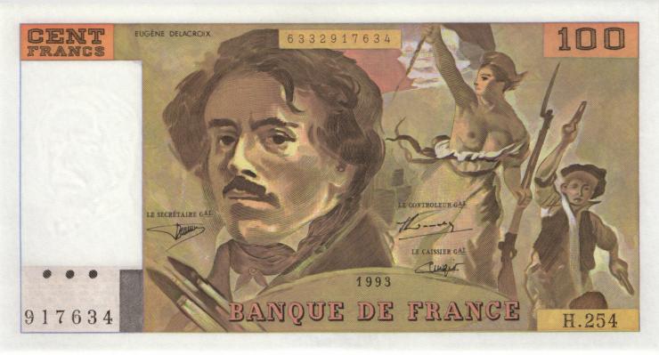 Frankreich / France P.154g 100 Francs 1993 (1) 