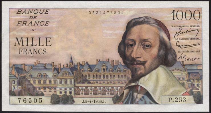 Frankreich / France P.134a 1000 Francs 5.4.1956 (1) 