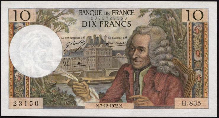Frankreich / France P.147d 10 Francs 7.12.1972 (1) 