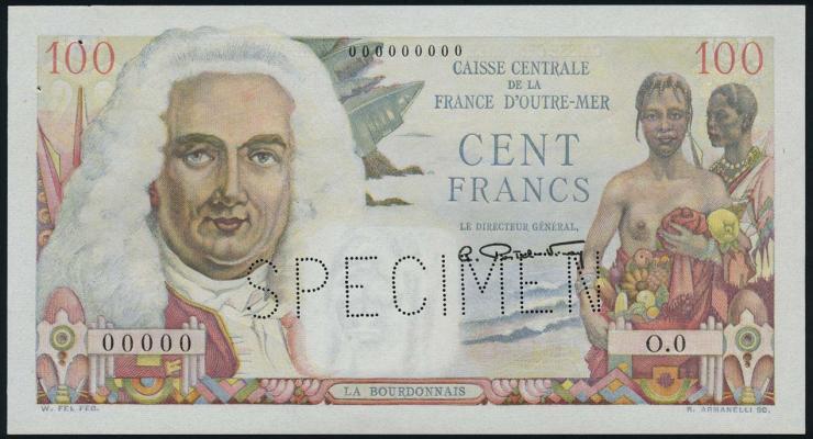 Fra.-Äquatorialafrika/F.Equatorial Africa P.24s 100 Francs (1947) Specimen (1/1-) 