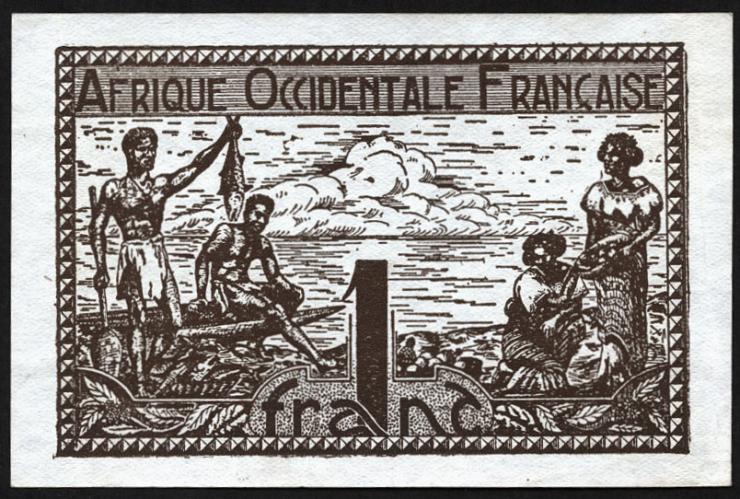 Franz. Westafrika / French West Africa P.34a 1 Franc (1944) (1/1-) 
