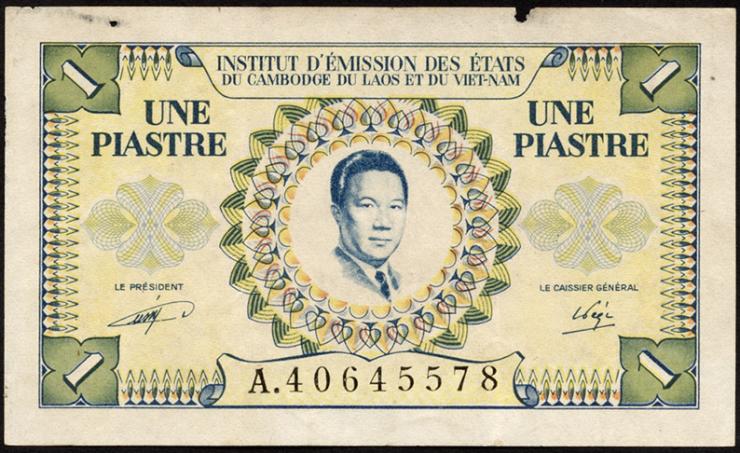 Franz. Indochina / French Indochina P.104 1 Piaster = 1 Dong (1953) Vietnam (3) 