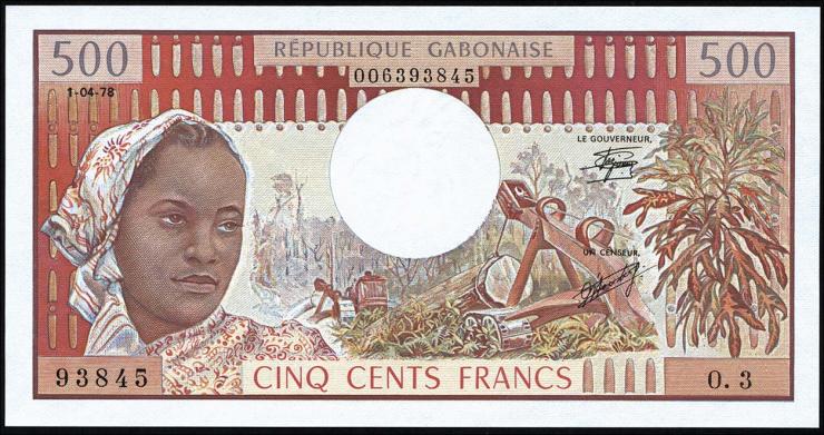 Gabun / Gabon P.02b 500 Francs 1978 (1) 